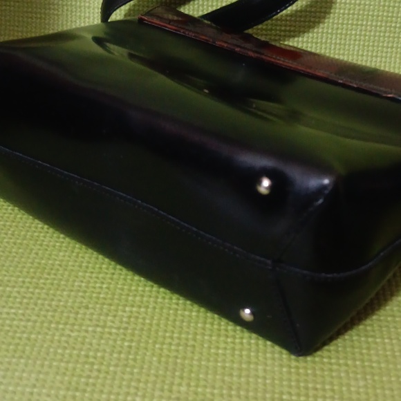 Brown and Black Leather Shoulder Bag Vintage - Picture 3 of 8